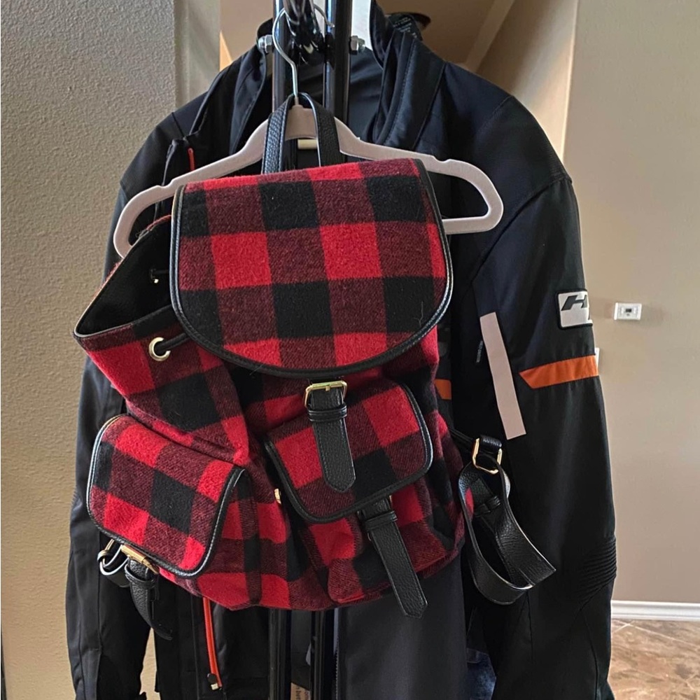 Red Plaid Backpack